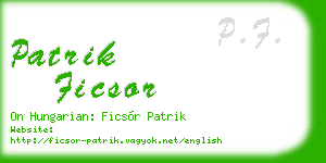 patrik ficsor business card