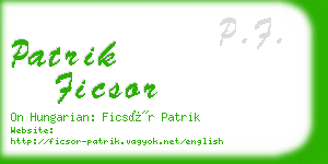 patrik ficsor business card